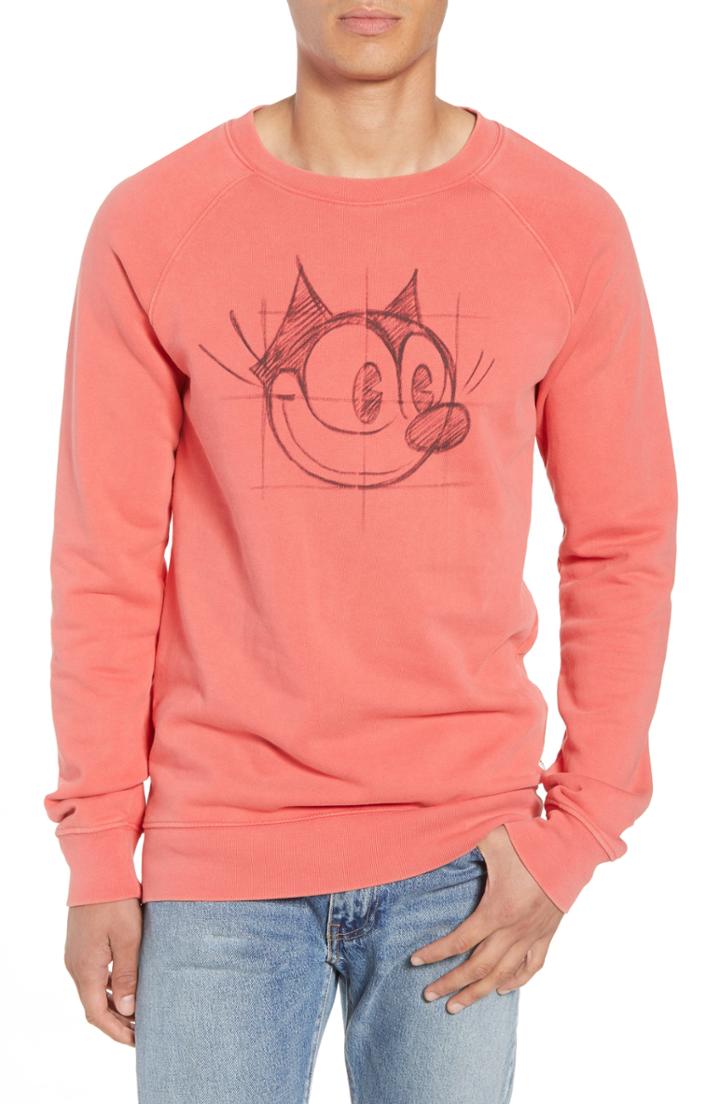 Men's Scotch & Soda Amsterdams Blauw Felix The Cat Graphic Sweatshirt