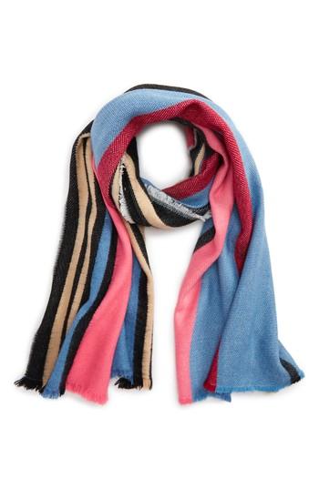 Women's Bp. Multi Color Stripe Oblong Scarf, Size - Pink