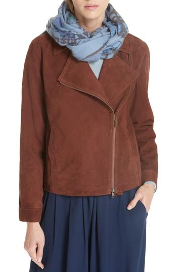 Women's Eileen Fisher Print Wool & Silk Scarf, Size - Blue