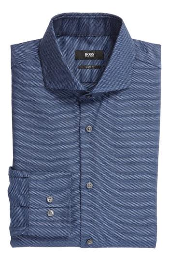 Men's Boss Sharp Fit Dress Shirt L - Blue