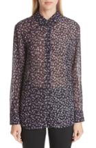 Women's Altuzarra Floral Print Silk Blend Blouse Us / 42 Fr - Purple