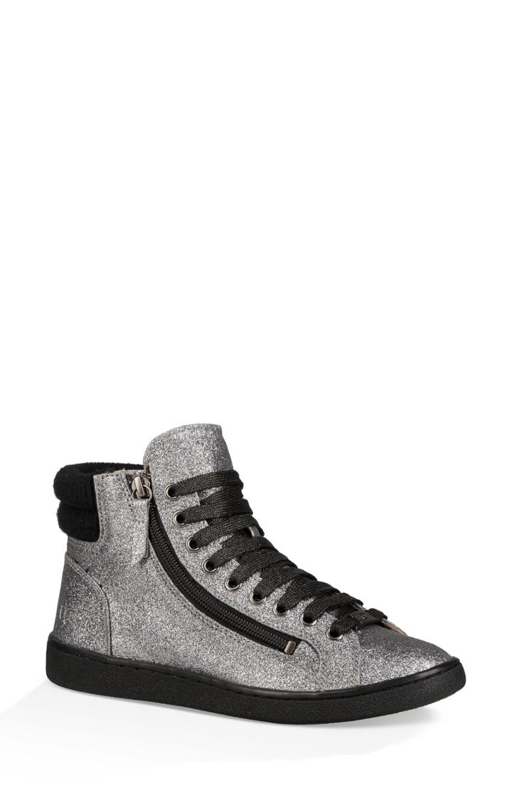 Women's Ugg Olive Glitter Sneaker .5 M - Metallic