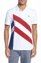 Men's Lacoste Asymmetrical Colorblocked Polo (m) - White