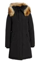 Women's Sam Edelman Faux Fur Trim Down Jacket - Black