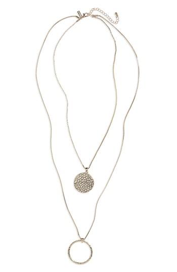 Women's Topshop Beaten Disc And Circle Layered Necklace