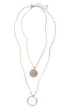Women's Topshop Beaten Disc And Circle Layered Necklace