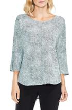Women's Vince Camuto Dotted Elbow Sleeve Top - Blue