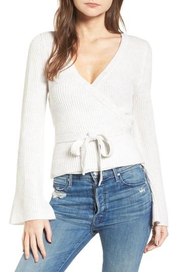 Women's Cupcakes And Cashmere Chavi Tie Waist Sweater, Size - Grey