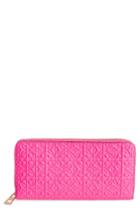 Women's Loewe Leather Zip Around Wallet - Pink