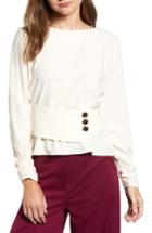 Women's J.o.a. Belted Button Top - Ivory