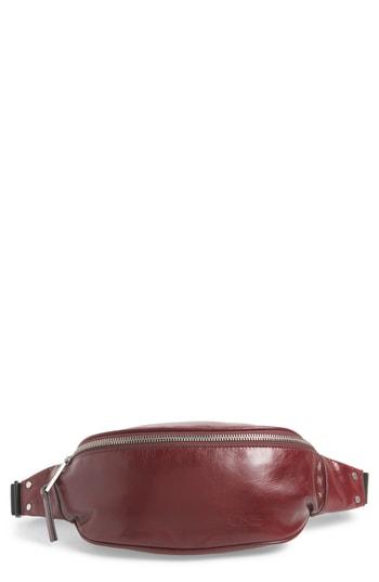 Treasure & Bond Mason Glazed Leather Belt Bag - Red
