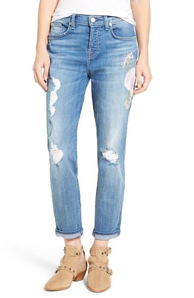 Women's 7 For All Mankind Josefina Embroidered Boyfriend Jeans