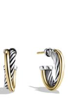 Women's David Yurman 'crossover' Extra-small Hoop Earrings With Gold