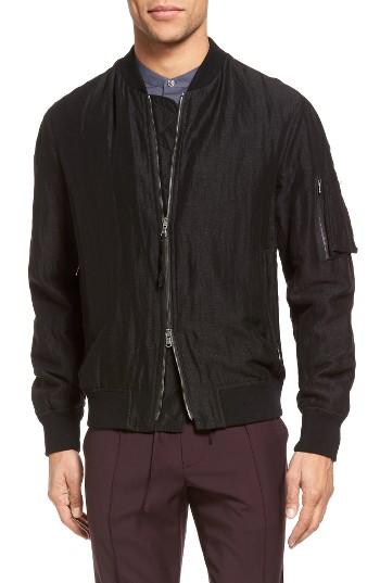Men's Vince Linen & Silk Bomber Jacket
