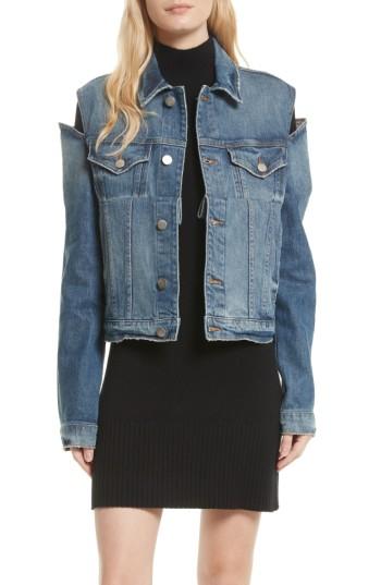 Women's Frame Le Cutout Denim Jacket - Blue