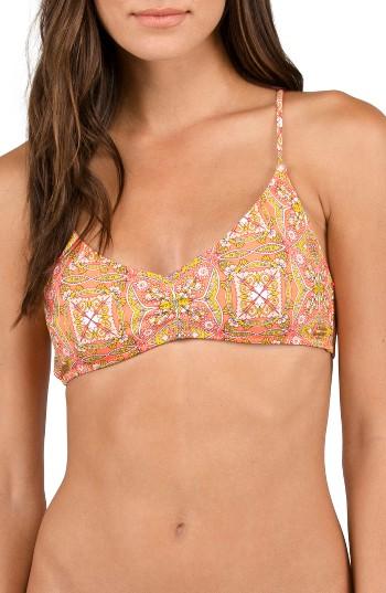 Women's Volcom Just Add Water V-neck Bikini Top - Orange