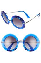 Women's Dolce & Gabbana 50mm Round Sunglasses - Transparent Blue
