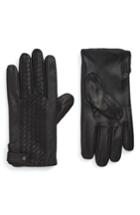 Men's Ted Baker London Braided Leather Glove /x-large - Black