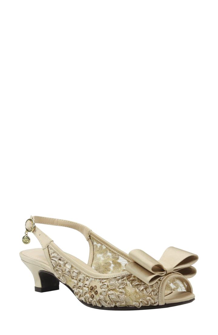 Women's J. Renee Landan Bow Slingback Sandal B - Metallic