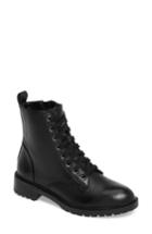 Women's Steve Madden Officer Combat Boot .5 M - Black