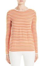 Women's Akris Punto Bicolor Stripe Wool Sweater - Orange