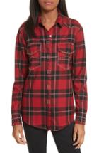 Women's The Kooples Studded Plaid Shirt - Red