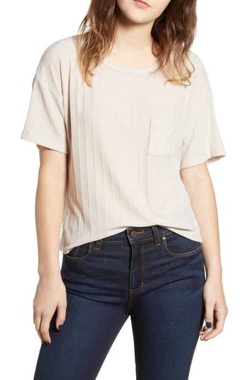 Women's Pst By Project Social T Variegated Rib Knit Tee - Beige