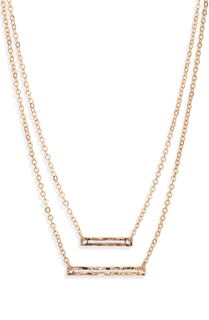 Women's Canvas Jewelry Double Bar Necklace