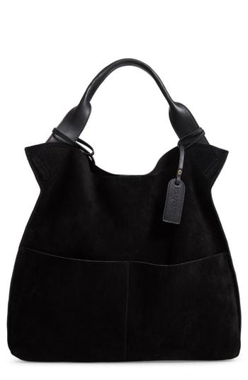 Sole Society Jamari Suede & Faux Leather Tote - Black