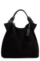 Sole Society Jamari Suede & Faux Leather Tote - Black