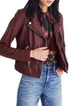 Women's Madewell Washed Leather Moto Jacket - Red