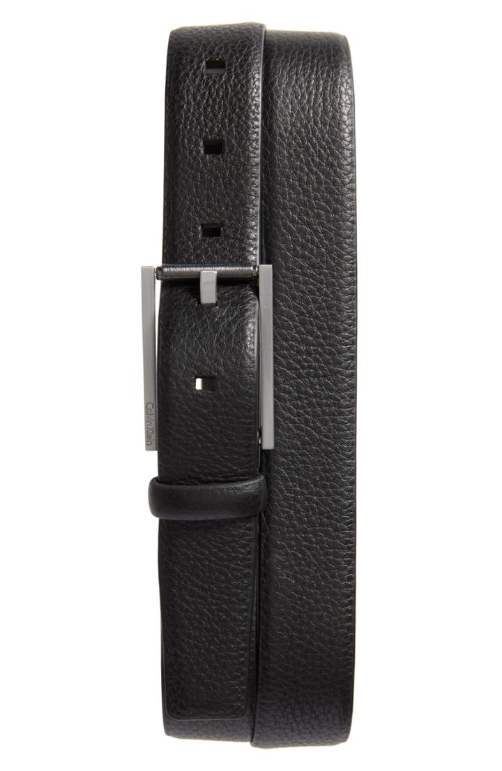 Men's Calvin Klein Pebbled Leather Belt - Black