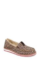Women's Ariat Cruiser Slip-on Loafer With Faux Shearling Lining .5 M - Brown