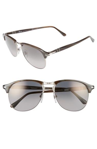 Men's Persol 56mm Keyhole Sunglasses - Grey Horn