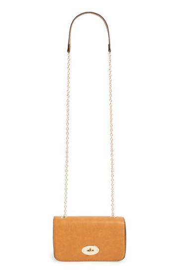 Emperia Faux Leather Crossbody Bag - Brown