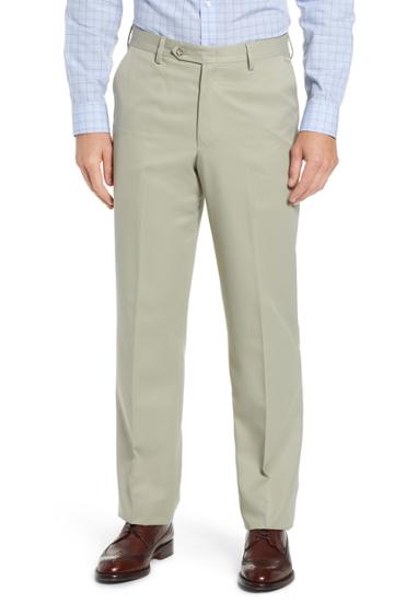 Men's Berle Classic Fit Flat Front Microfiber Performance Trousers