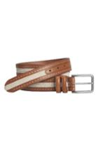 Men's Johnston & Murphy Linen & Leather Belt