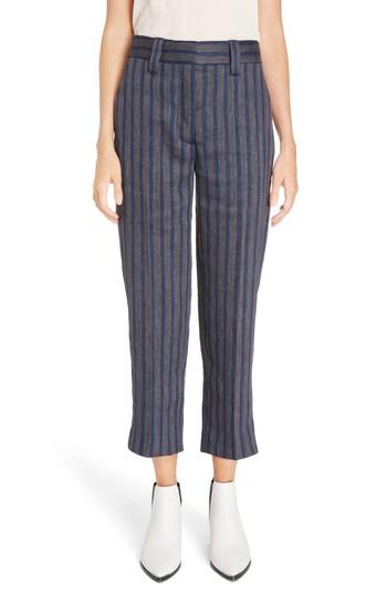 Women's Acne Studios Trea Linen Blend Pants Us / 32 Eu - Blue