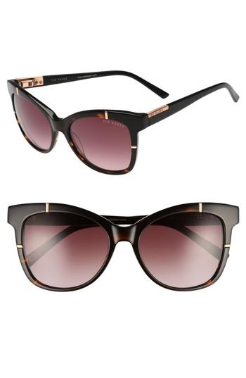 Women's Ted Baker London 55mm Square Cat Eye Sunglasses - Tortoise