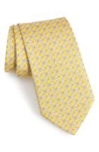 Men's Salvatore Ferragamo Felice Print Silk Tie, Size - Yellow
