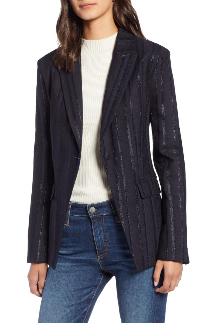 Women's Ag Keats Metallic Stripe Blazer