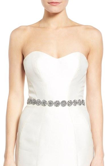 Women's Nina 'rayleen' Crystal Sash, Size - Ivory Organza