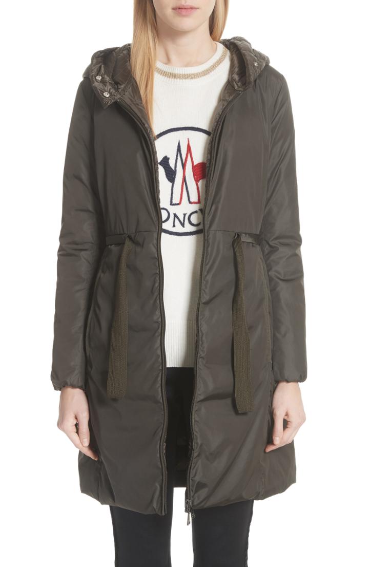 Women's Moncler Bruant Down Hooded Coat - Green