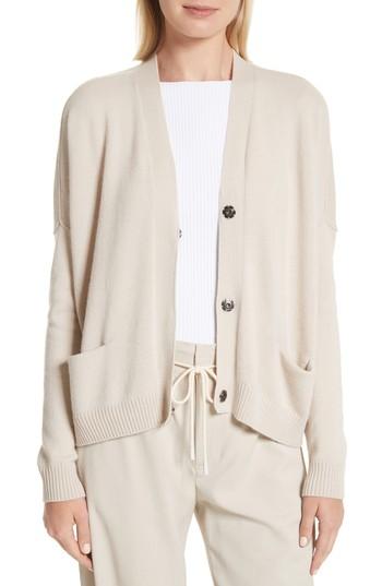Women's Vince Snap Front Cashmere Cardigan - Beige