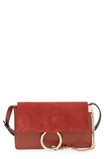 Chloe Small Faye Leather Shoulder Bag - Red