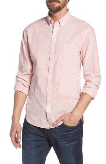 Men's Bonobos Summerweight Slim Fit Check Sport Shirt, Size R - Pink