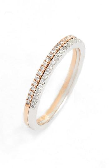 Women's Bony Levy Duo Metal Diamond Double Stacked Ring (nordstrom Exclusive)