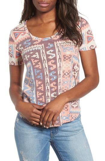Women's Lucky Brand Graphic Print Tee - Coral