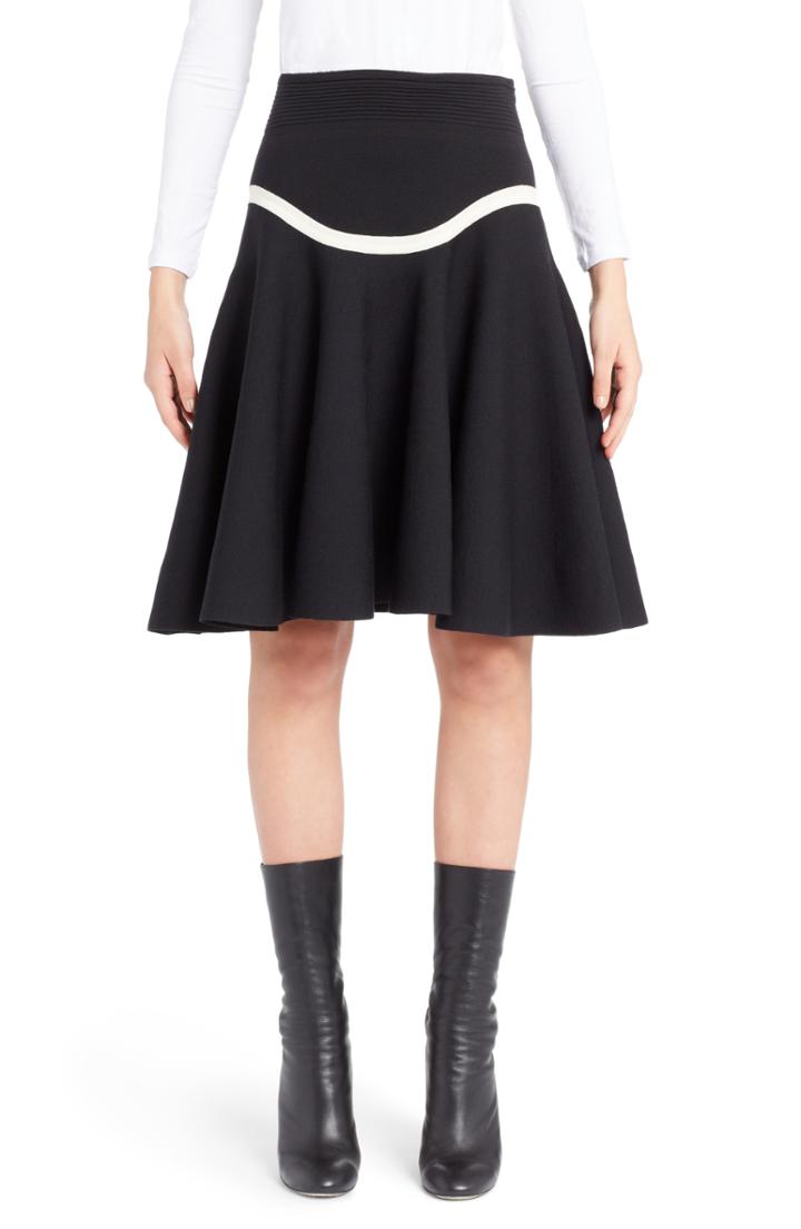 Women's Alexander Mcqueen Graphic Stripe Knit Skirt - Black