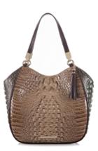 Brahmin Marianna Croc Embossed Leather Tote - Beige